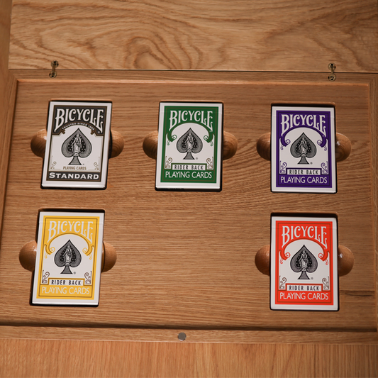 5 Decks Oak Book-Style Case for Playing Cards