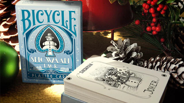 Bicycle Snowman Back Blue Playing Cards