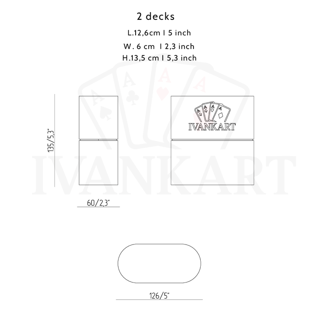 Set Oak Duo Case + 2 Decks Bicycle Surena Navy and Gold Trim Back