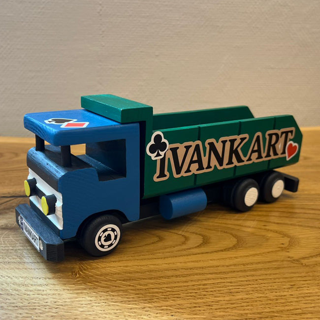 Handmade Wooden Dump Truck — Ivankart Card Edition (Limited colors)