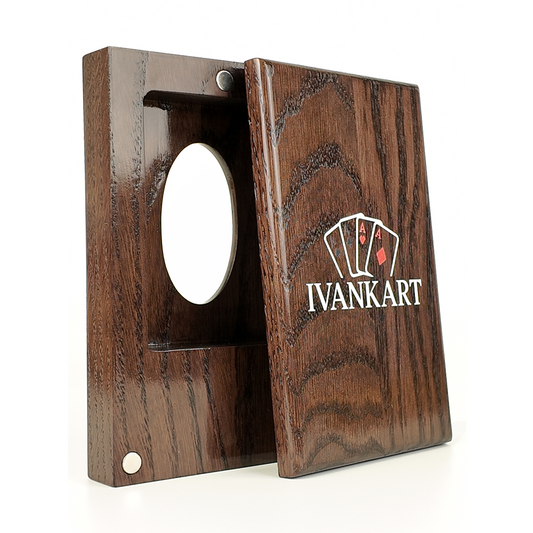 Single Deck Push-Out Oak Case Wenge for Playing Cards