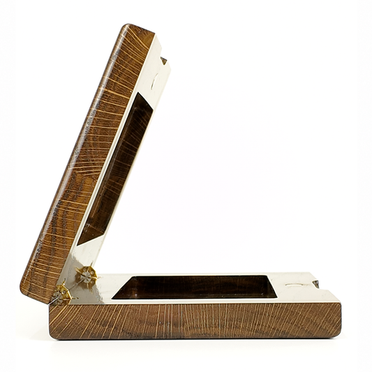 Bricklayer Single Deck Horizontal Oak Book-Style Case Walnut for Playing Cards