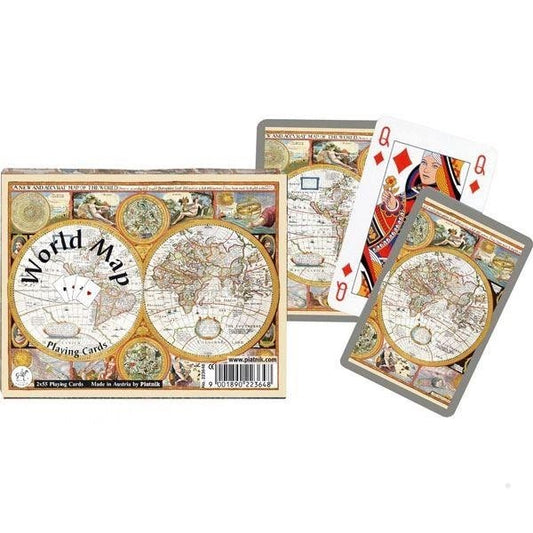Piatnik World Map Playing Cards 2 Deck Set