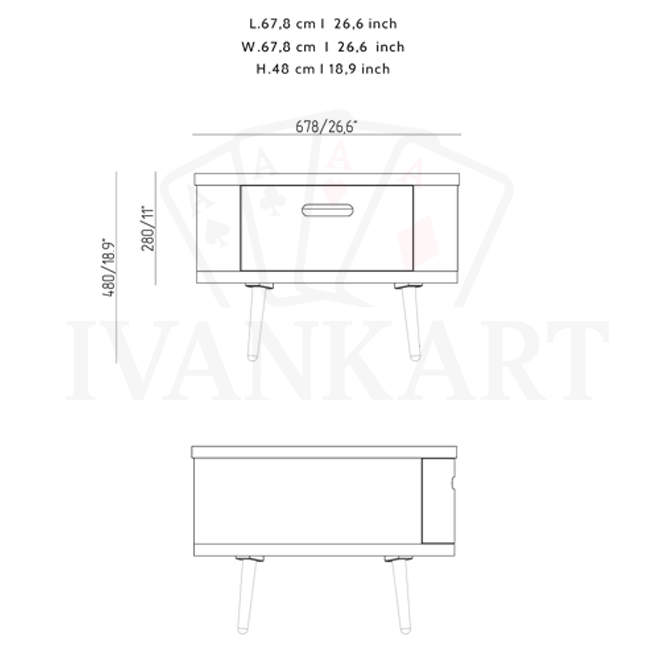 Round Hand-Painted Card Table