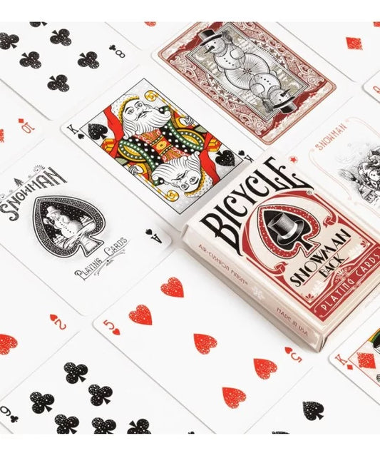 Bicycle Snowman Back Red Playing Cards