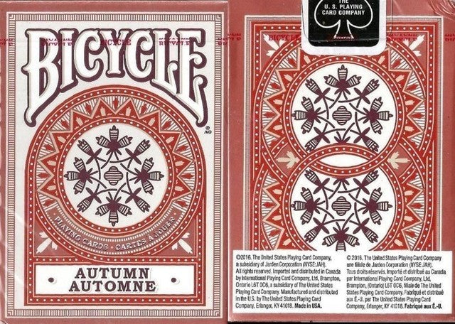 Bicycle Autumn Automne Red Playing Cards