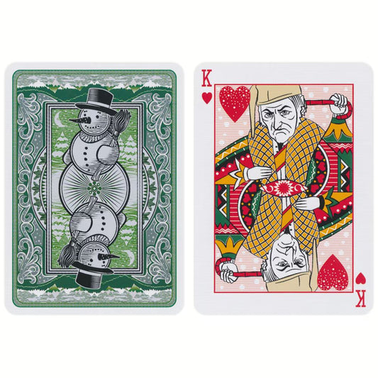 Bicycle Snowman Back Green Playing Cards