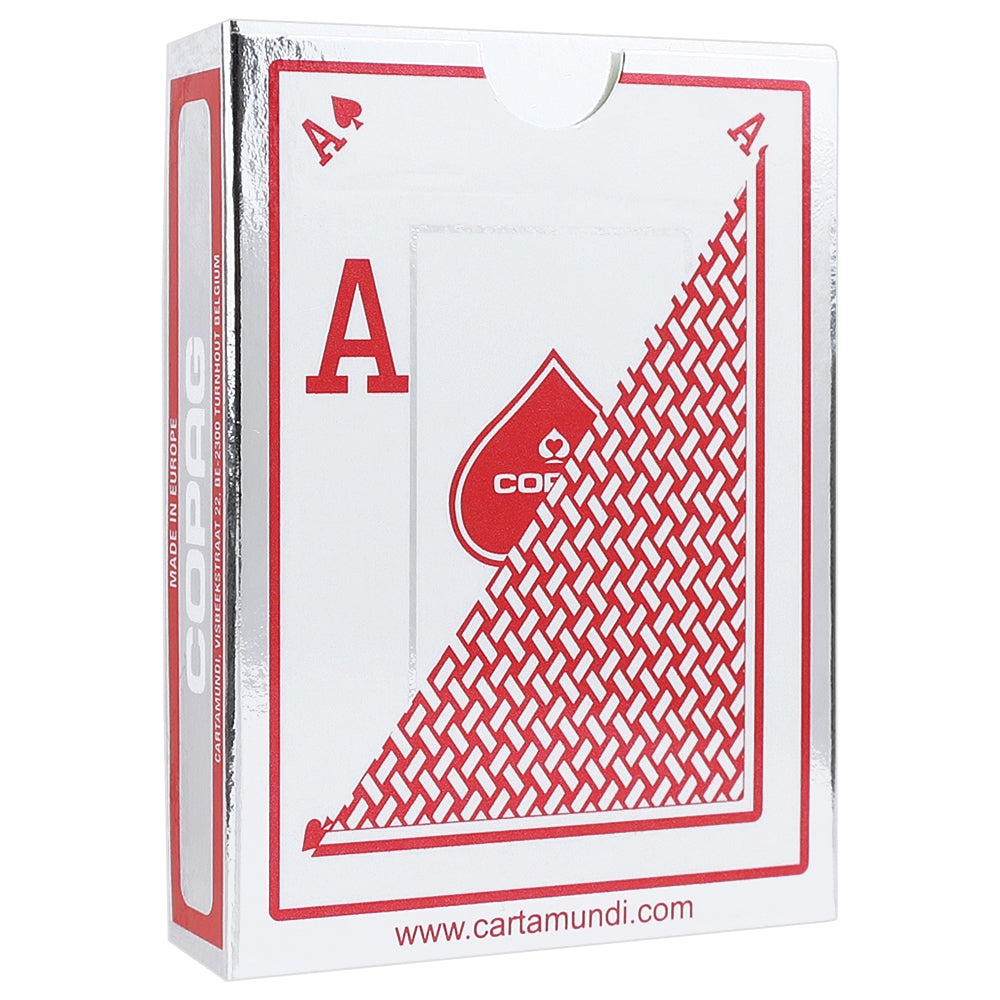 Copag Texas Hold'em Red Silver PEEK Index Plastic Playing Cards