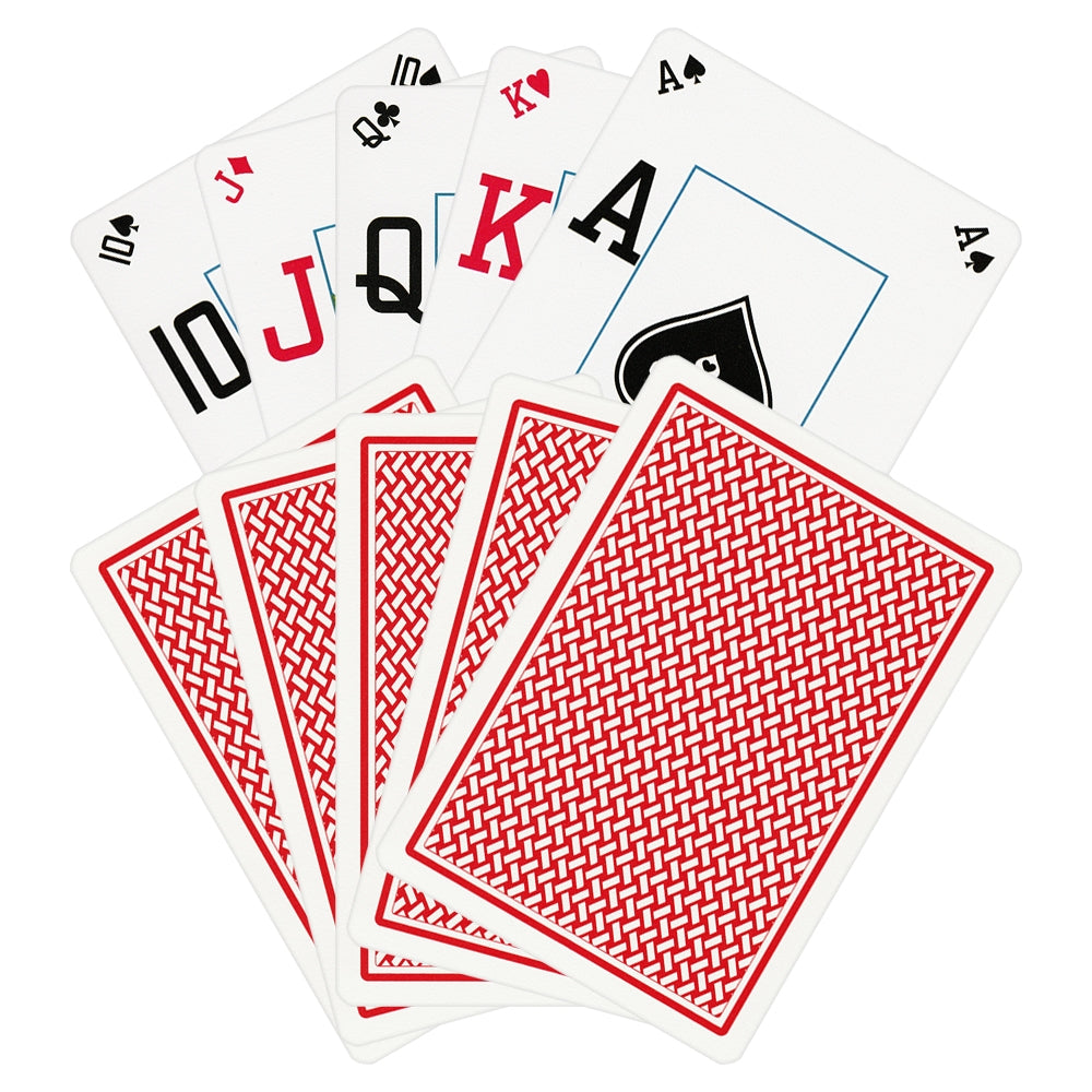 Copag Texas Hold'em Red Silver PEEK Index Plastic Playing Cards