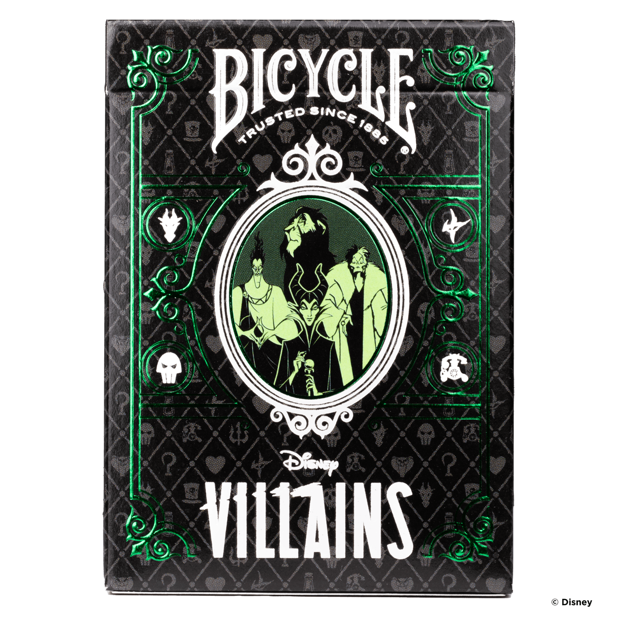 Bicycle Disney Villains Green Playing Cards