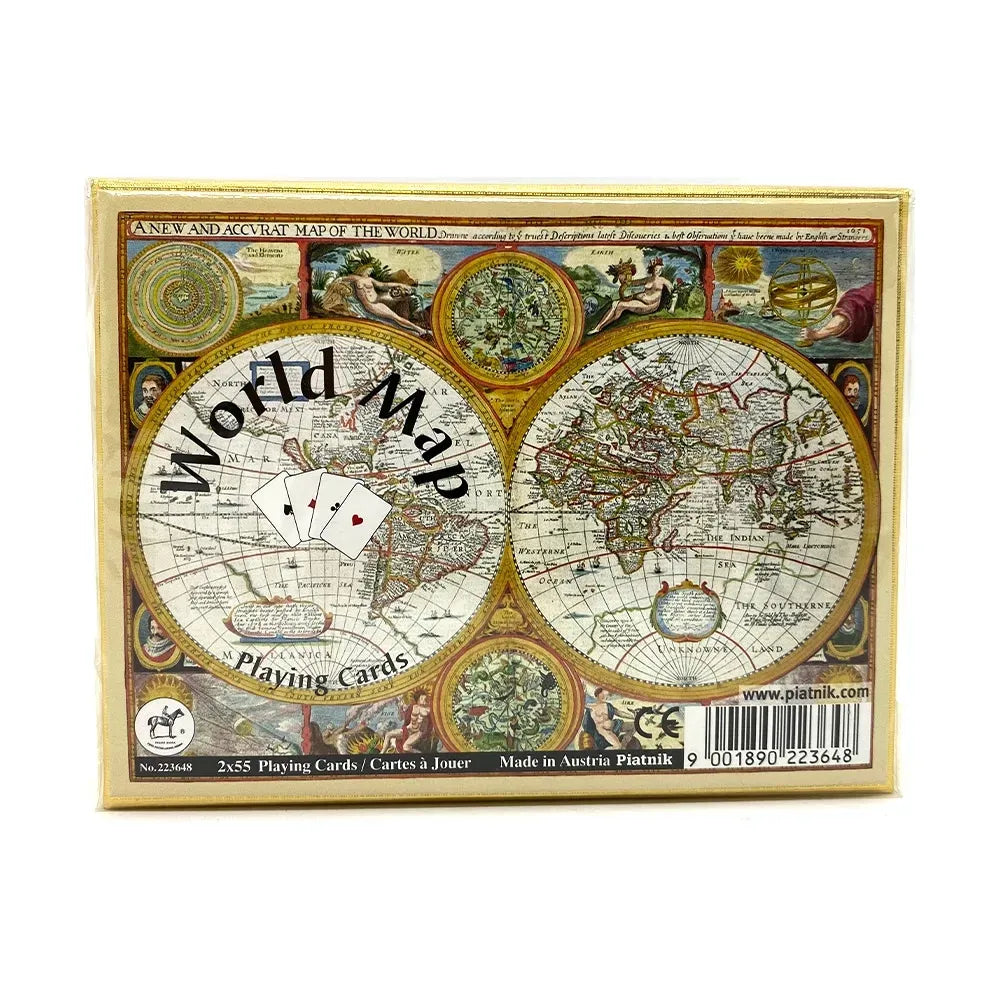 Piatnik World Map Playing Cards 2 Deck Set