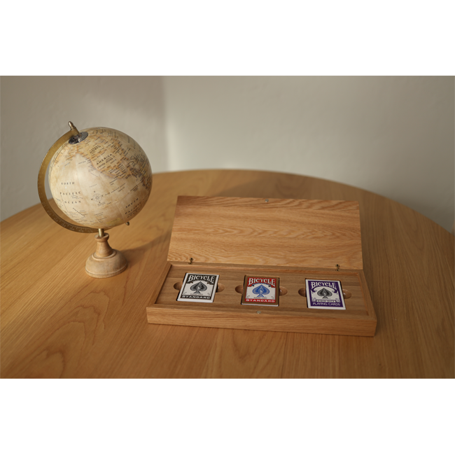 3 Decks Oak Book-Style Case for Playing Cards