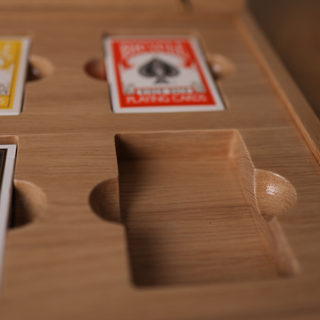4 Decks Oak Book-Style Case for Playing Cards