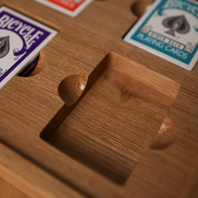 4 Decks Oak Book-Style Case for Playing Cards