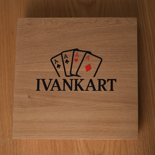 4 Decks Oak Book-Style Case for Playing Cards