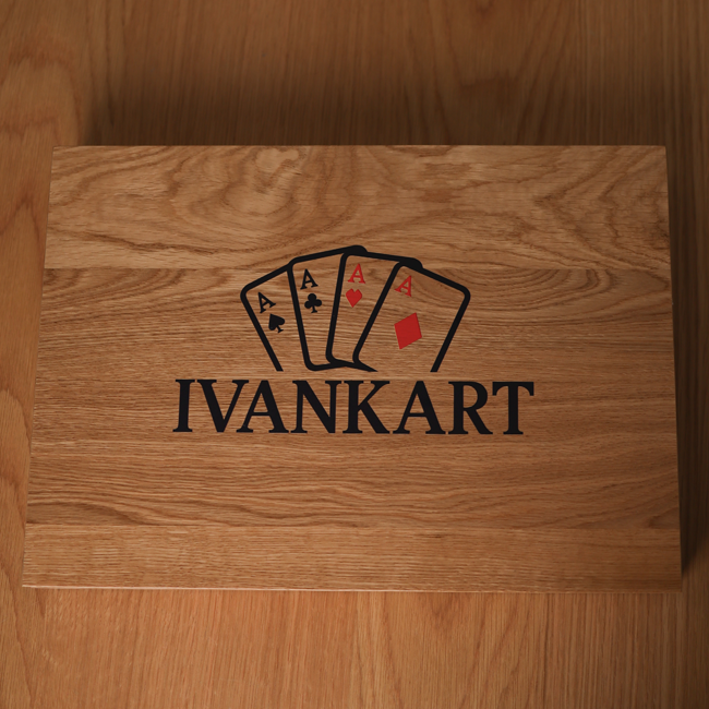 5 Decks Oak Book-Style Case for Playing Cards