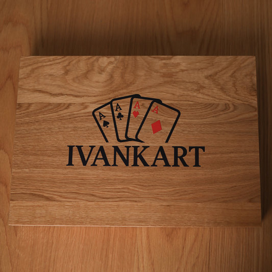 5 Decks Oak Book-Style Case for Playing Cards