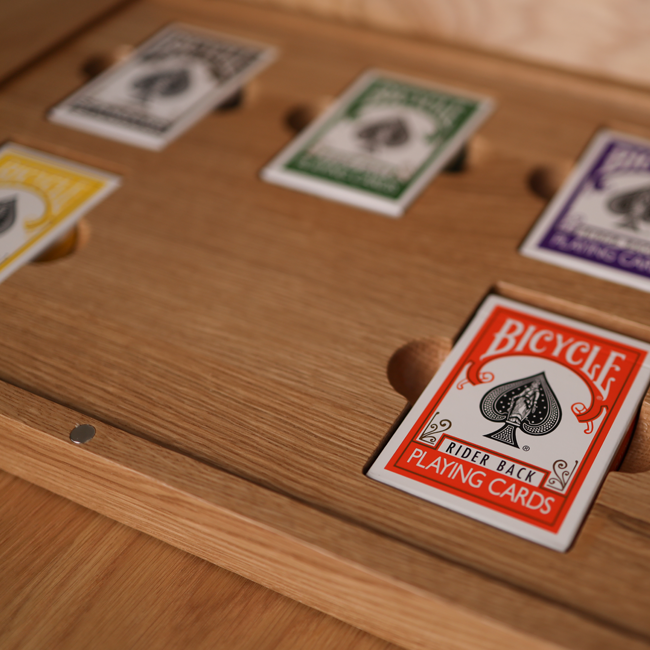 5 Decks Oak Book-Style Case for Playing Cards