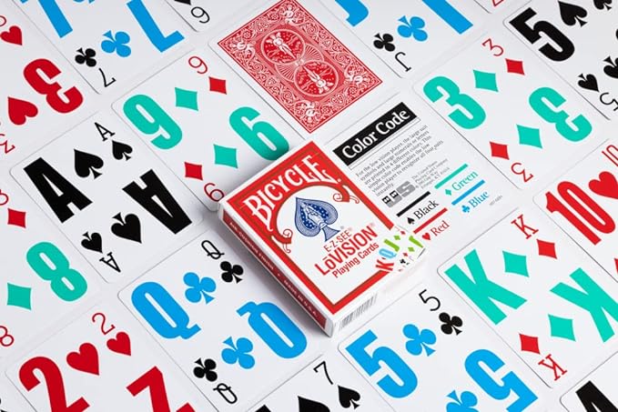 Bicycle  E-Z See LoVision RED Playing Cards