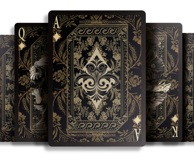 Set Oak Duo Slide Case + 2 Decks Vittoria Di Viritas Playing Cards