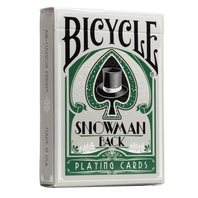 Bicycle Snowman Back Green Playing Cards