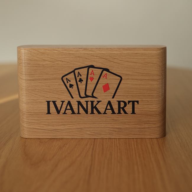 Set Oak Duo Slide Case + 2 Decks Vittoria Di Viritas Playing Cards