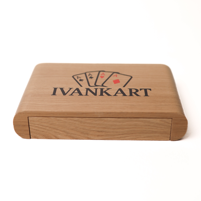 Set Oak Duo Slide Case + 2 Decks Vittoria Di Viritas Playing Cards