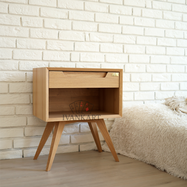 Oak Handcrafted Bedside Table