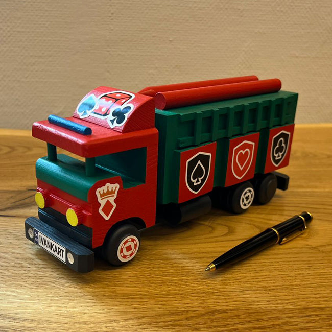 Handmade Wooden Fire Truck — Ivankart Card Edition (Limited colors)