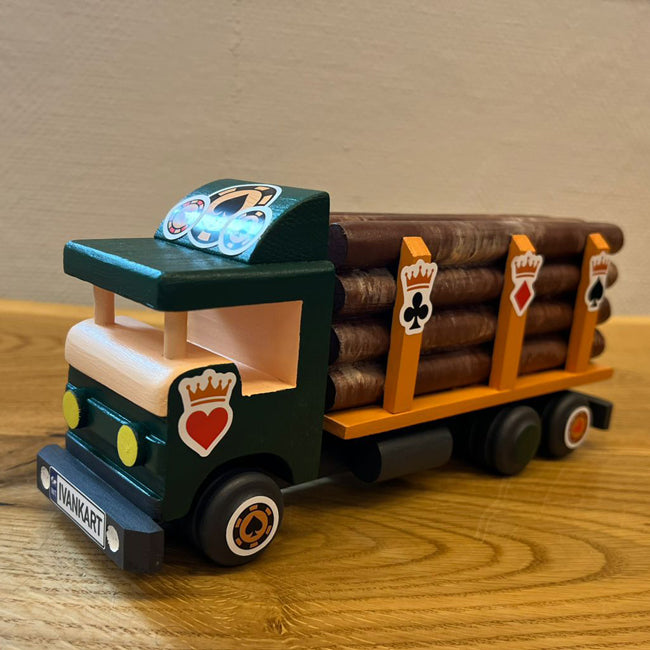 Handmade Wooden Logging Truck — Ivankart Card Edition (Limited colors)