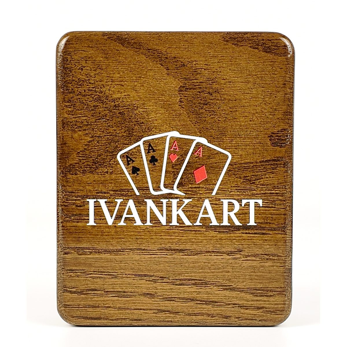 Eendeks magnetische Eiken Doos met Deksel voor Speelkaarten