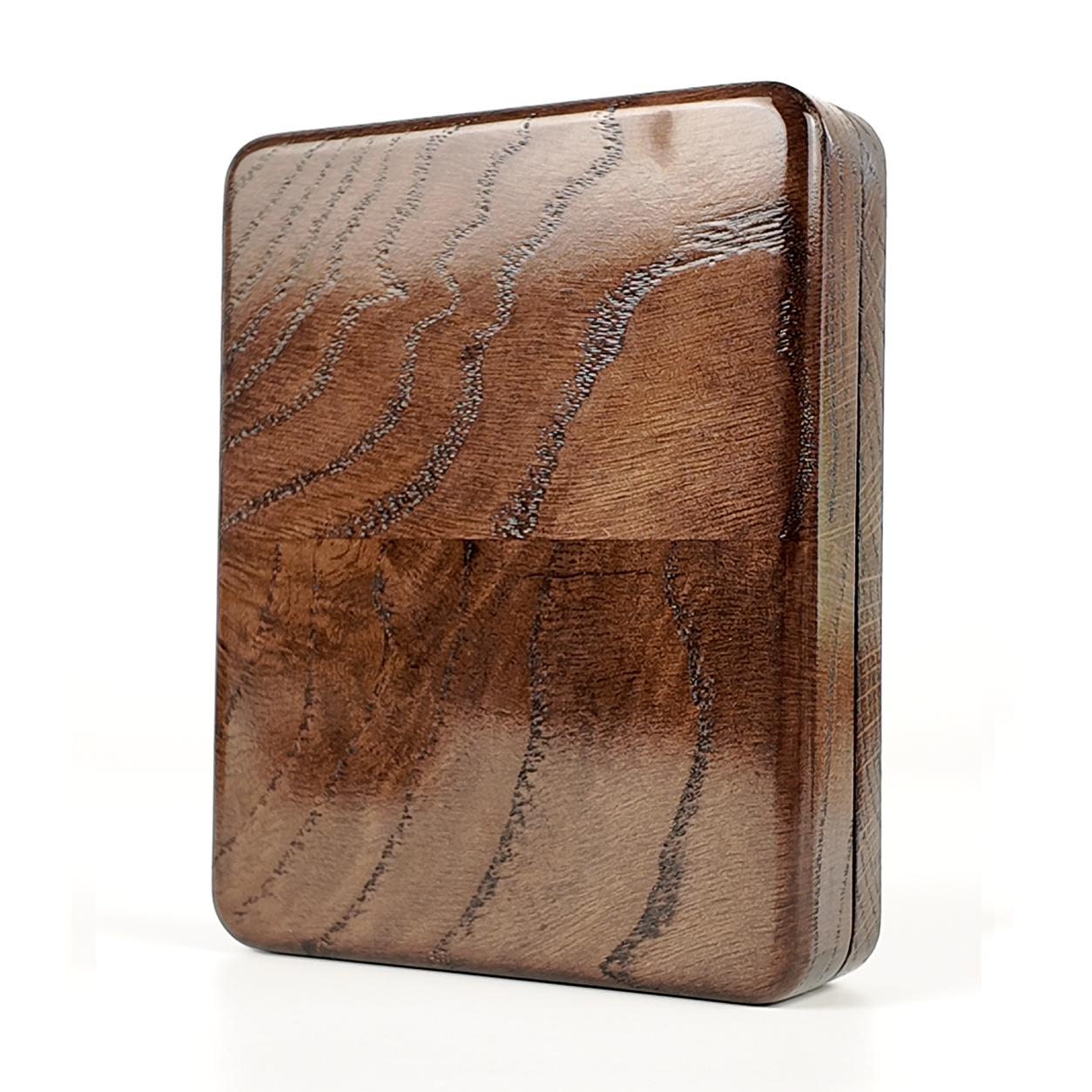 Single Deck Magnetic Lid Oak Case Wenge for Playing Cards
