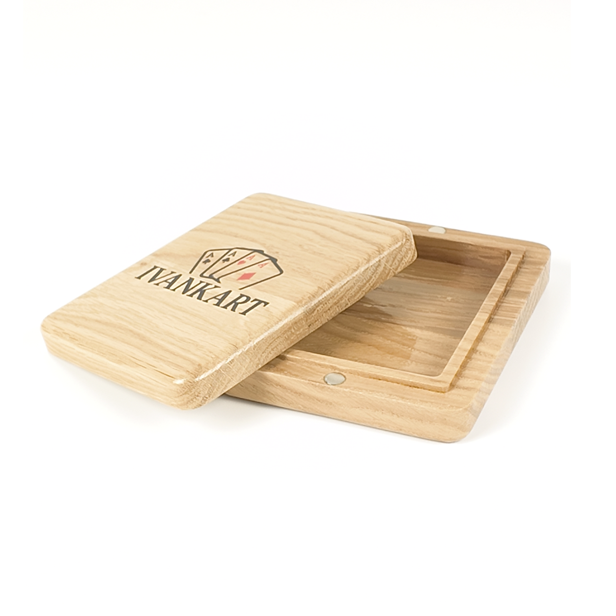 Single Deck Magnetic Lid Nordic Oak Case for Playing Cards