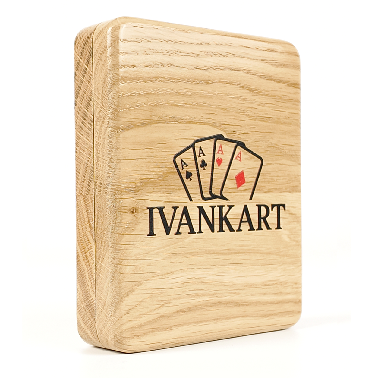 Single Deck Magnetic Lid Nordic Oak Case for Playing Cards