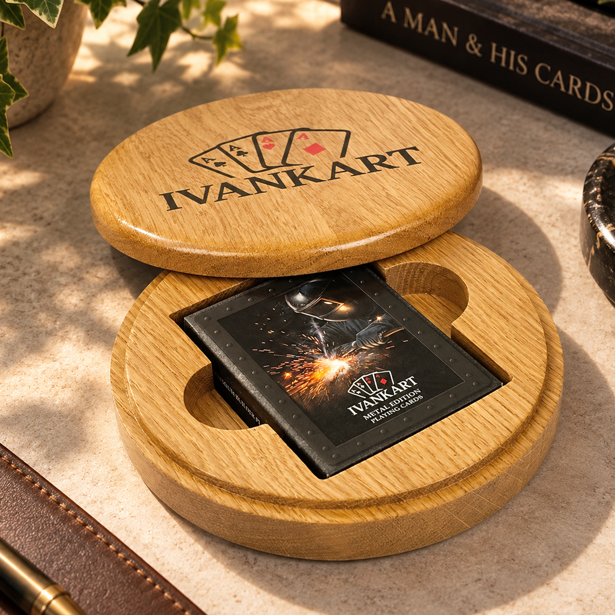 Set Oak Duo Case + 2 Decks naar Keuze