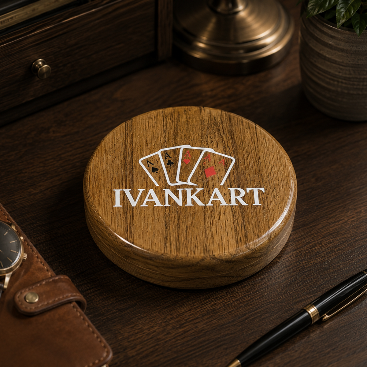 Surveyor Round Collector Set Case Walnut + Wood Deck by Ivankart