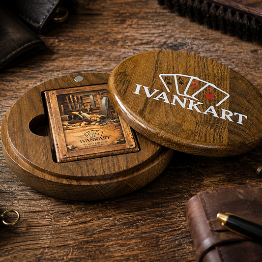 Surveyor Round Collector Set Case Walnut + Wood Deck by Ivankart