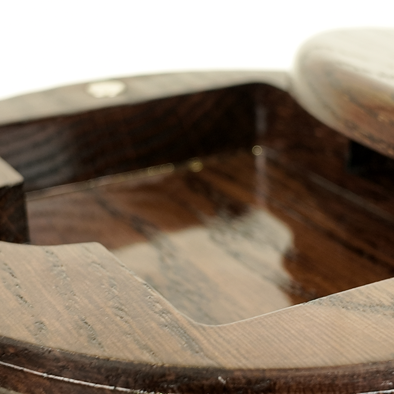 Single Deck Oak Round Case Wenge for Playing Cards