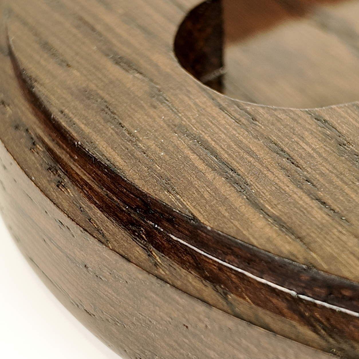 Single Deck Oak Round Case Wenge for Playing Cards