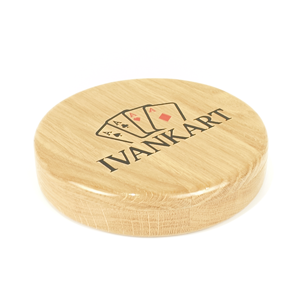 Single Deck Oak Round Case Nordic for Playing Cards
