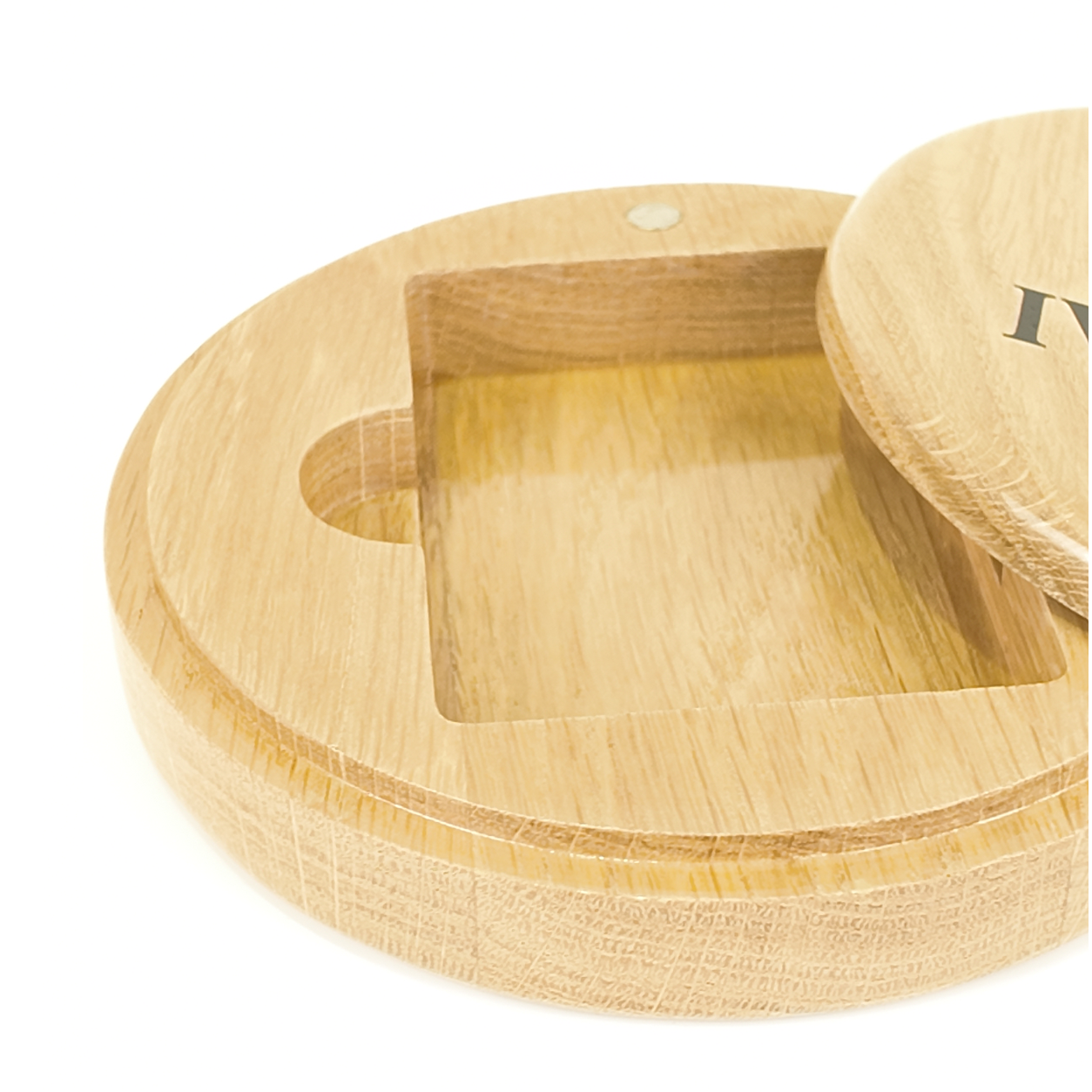 Single Deck Oak Round Case Nordic for Playing Cards