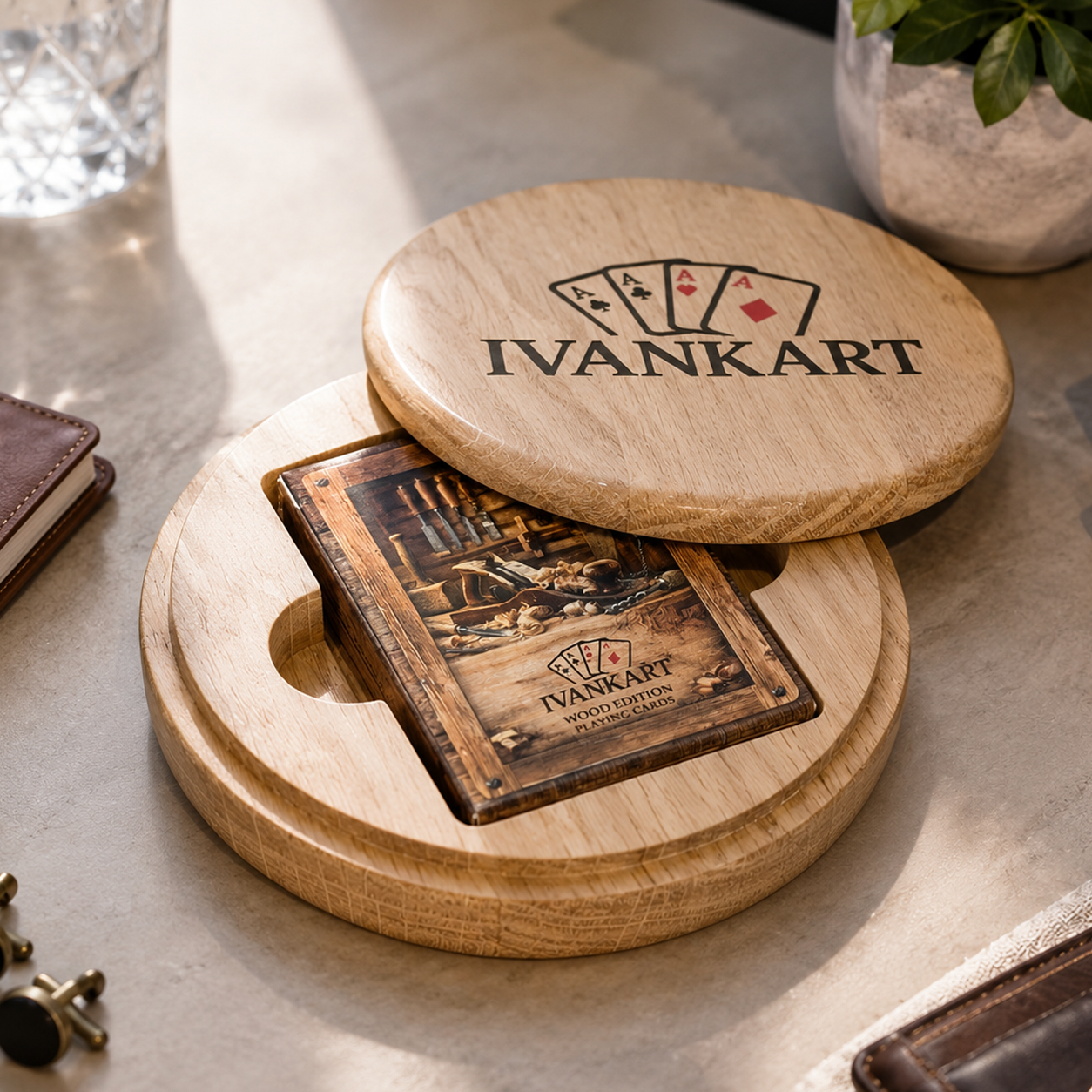 Set Oak Round Case Nordic Surveyor + Wood Deck by Ivankart