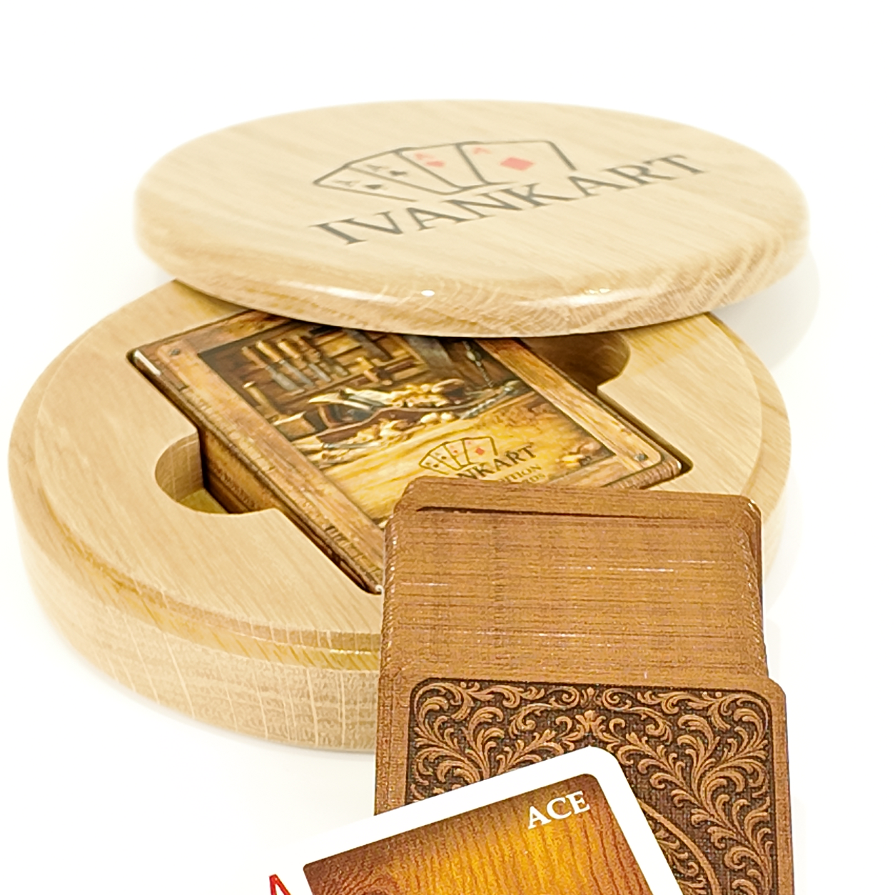 Set Oak Round Case Nordic Surveyor + Wood Deck by Ivankart