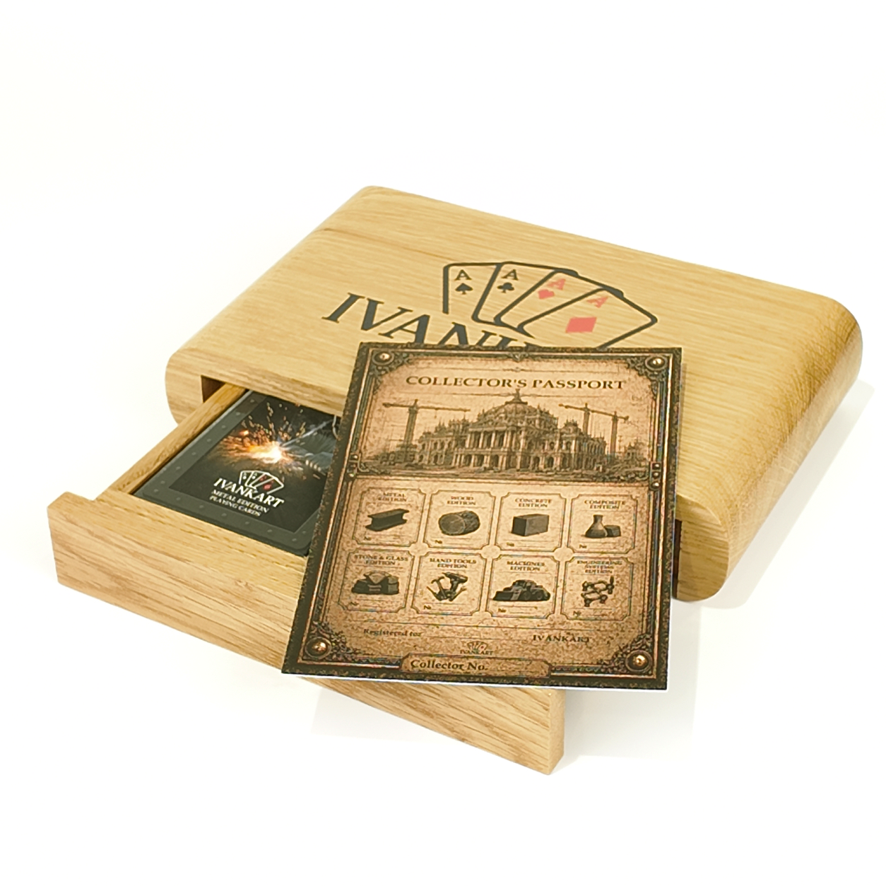 Set Oak Duo Case + 2 Decks Ihrer Wahl