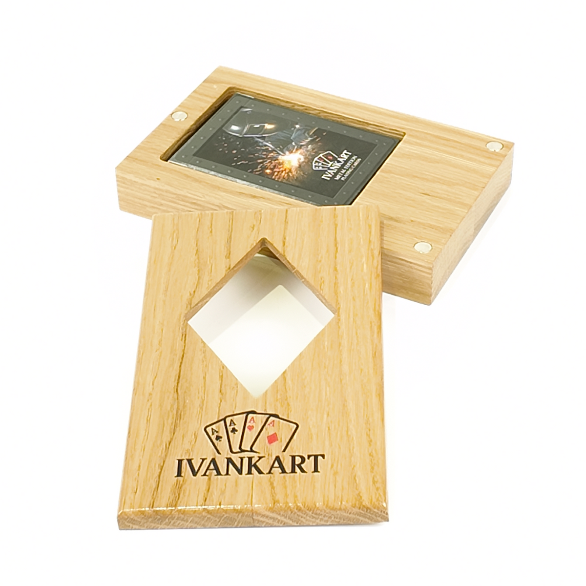 Eiken Displaydoos voor speelkaarten (één deck)