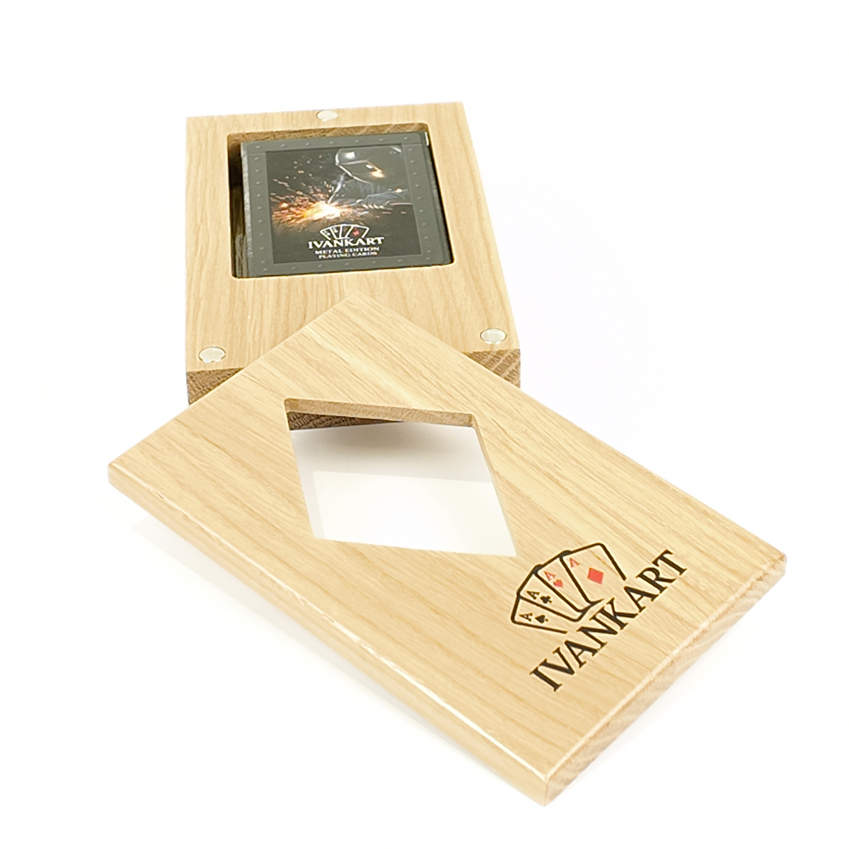 Eiken Displaydoos voor speelkaarten (één deck)