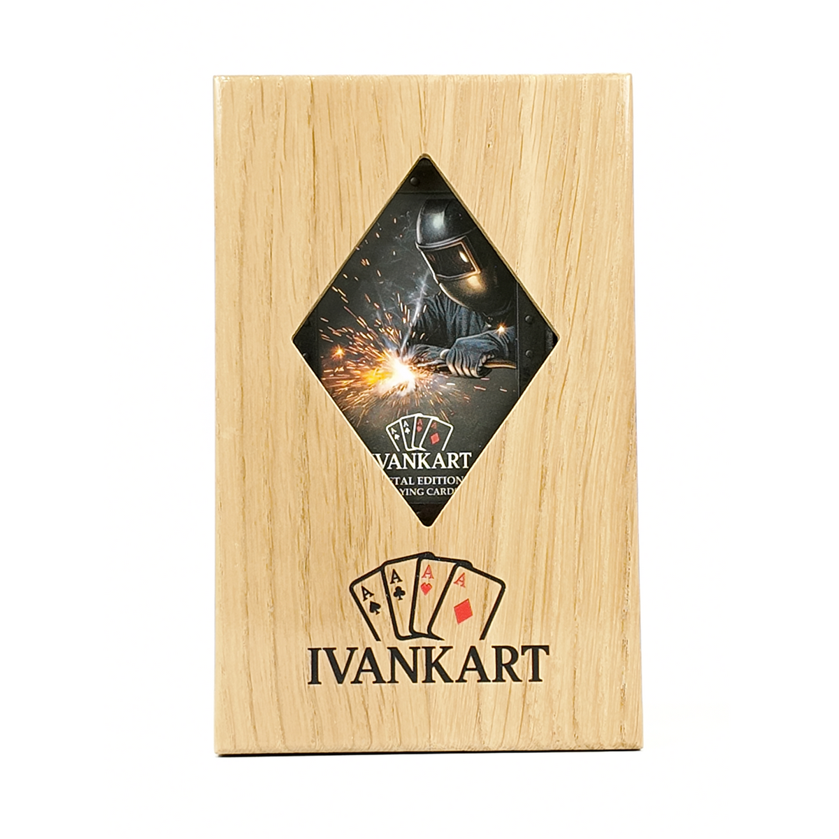 Eiken Displaydoos voor speelkaarten (één deck)