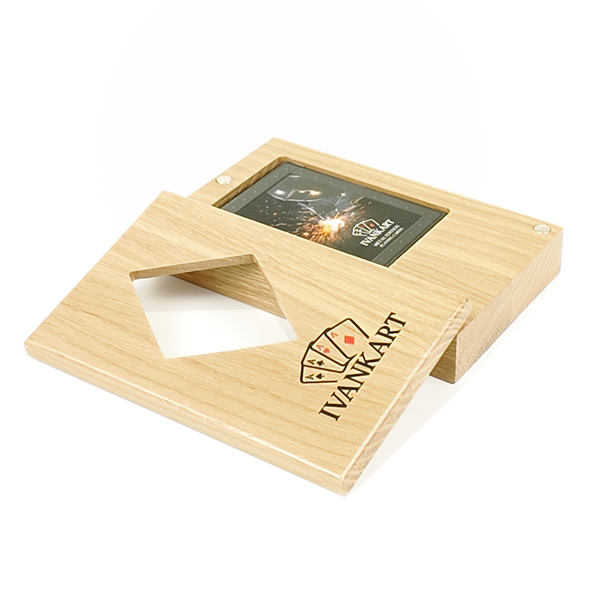 Eiken Displaydoos voor speelkaarten (één deck)