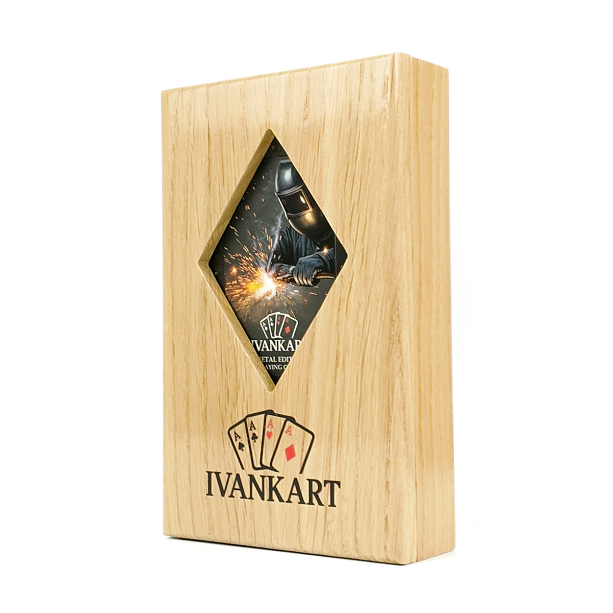 Eiken Displaydoos voor speelkaarten (één deck)