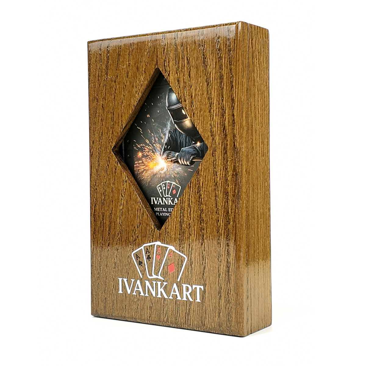 Eiken Displaydoos voor speelkaarten (één deck)